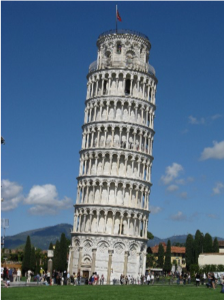 Scheef gezakte toren van Pisa