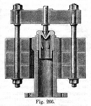 Fig. 266. Directe gewichtsbelaste klep voorzien van vier driehoekige klepopeningen