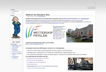 Screenshot van de oorspronkelijke hoofdpagina van Wouda's Wiki